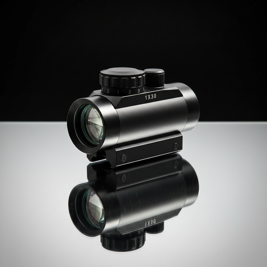 Red Dot ACM 1x30 — Dark Background Mirror Surface