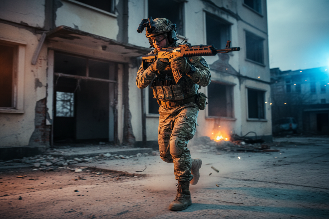 Scena d'azione con AK-47