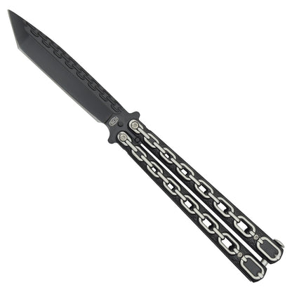 Coltello Butterfly Catena Lama In Acciaio, Manico in Metallo