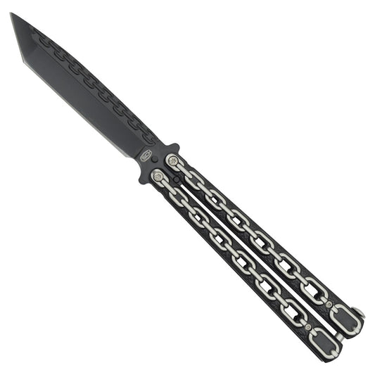 Coltello Butterfly Catena Lama In Acciaio, Manico in Metallo