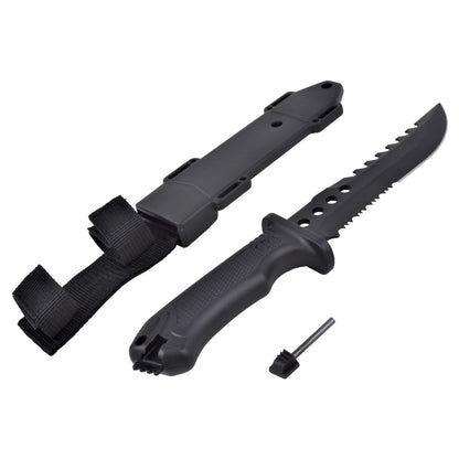 Coltello Da Caccia Lama Nera in Acciaio Inossidabile Fodero Rigido