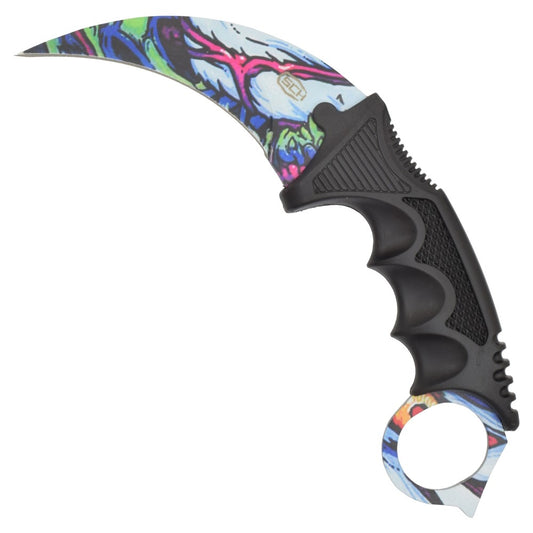 Coltello Karambit Lama Fissa In Acciaio, con Fodero