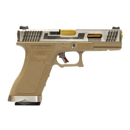 Pistola a Gas Modello Glock 18 Force Custom Tan Scarrellante Professionale