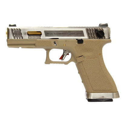 Pistola a Gas Modello Glock 18 Force Custom Tan Scarrellante Professionale