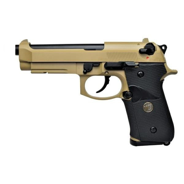 Pistola a Gas Modello Beretta 92F Tan Scarrellante Full Metal Professionale